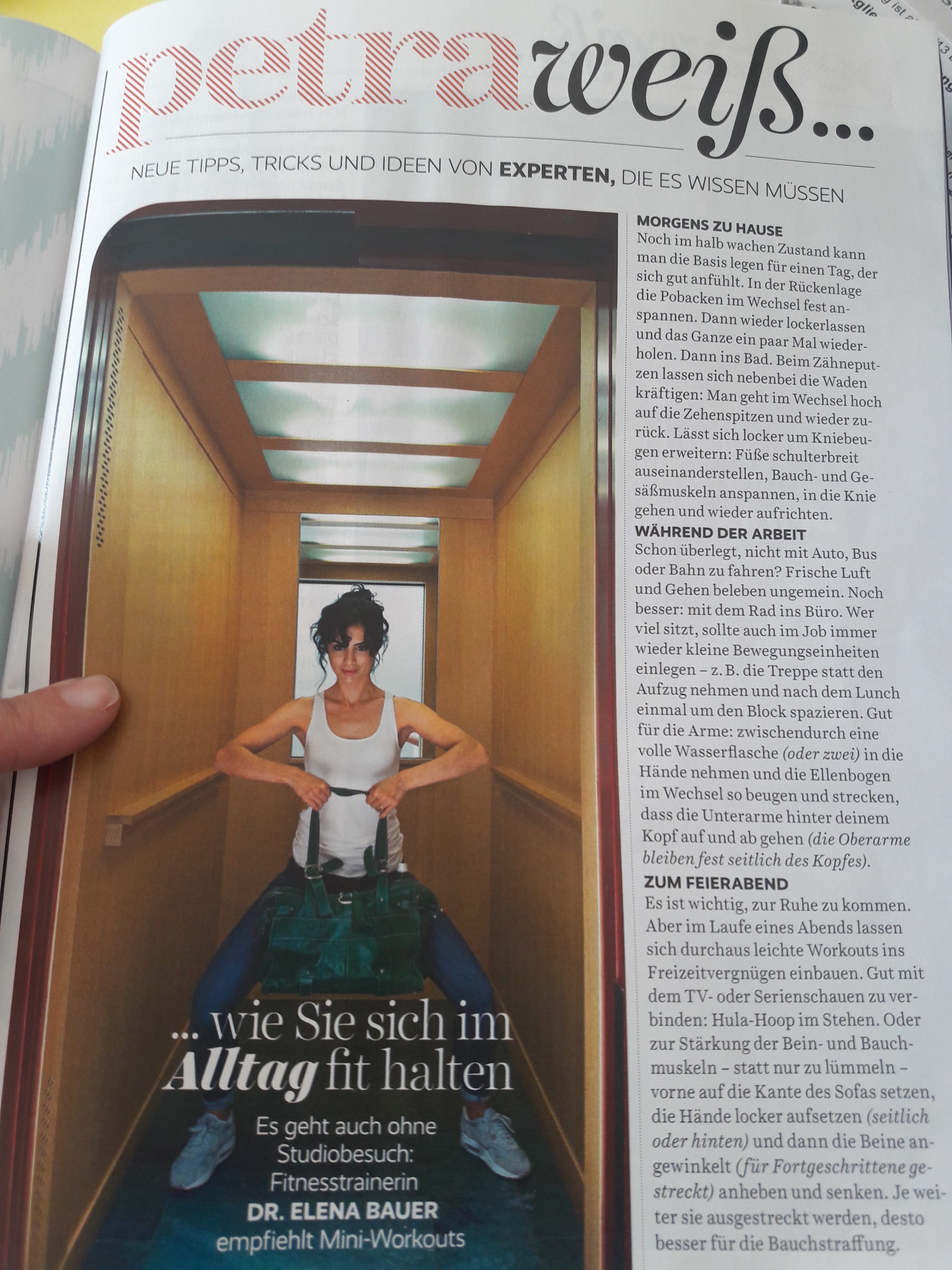 Fitness-Artikel in der Petra (www.the-ec-way.de)